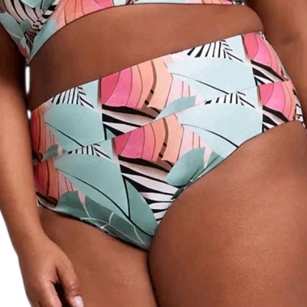 1164 NWT CALIA Wide Band Bottom High Leg Color: Desert Flora Agave Leaf